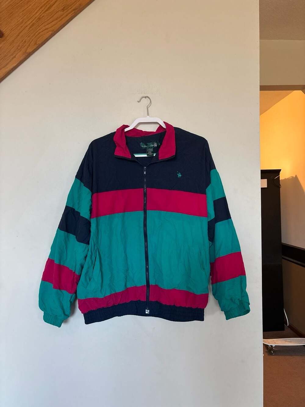 Vintage 90s Knights of Round Table Colorblock Full-Zip Windbreaker Jacket Large